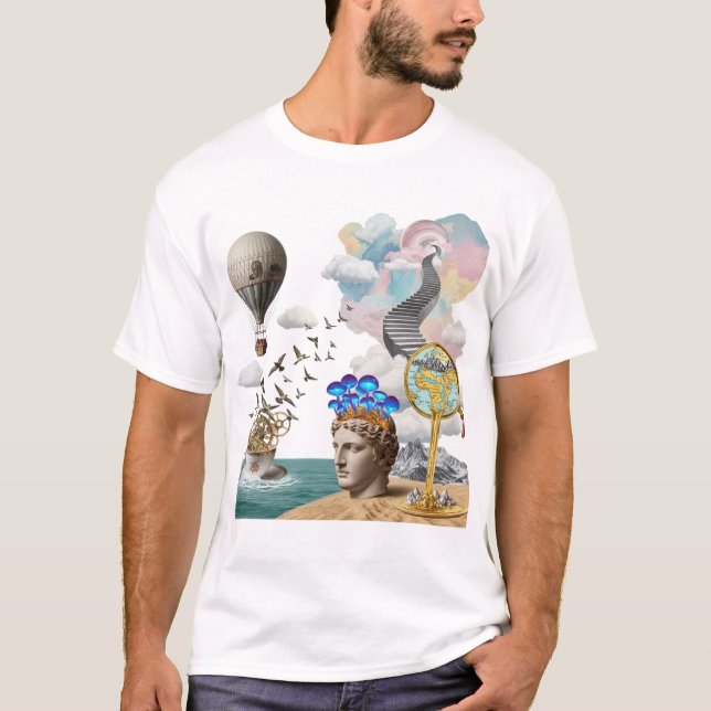 Retro Collage Surreal Aesthetic Graphic Art T-Shir T-Shirt (Front)