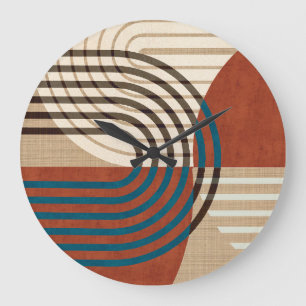 Retro Collage Wall Art: Foliage Abstract Large Clock