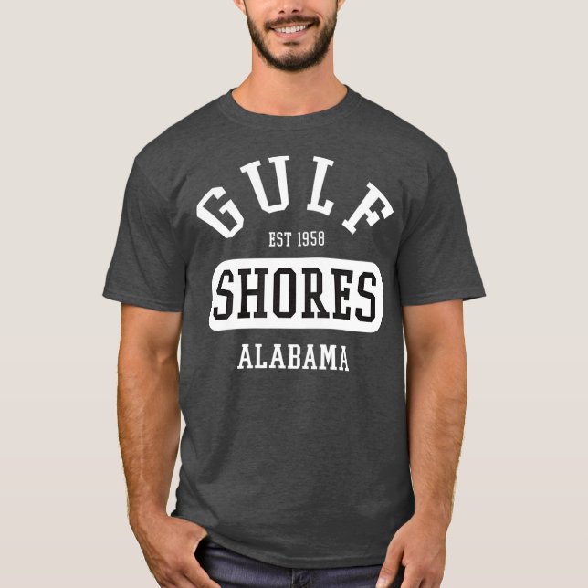 Retro College Style Gulf Shores AL Women Men T-Shirt (Front)