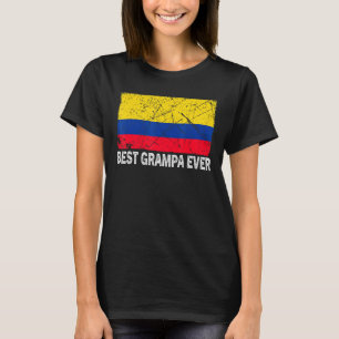 Retro Colombia Flag Best Grampa Ever Father's Day T-Shirt