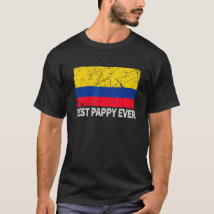 Retro Colombia Flag Best Pappy Ever  Father's Day T-Shirt