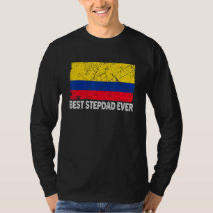 Retro Colombia Flag Best Stepdad Ever Father's Da T-Shirt