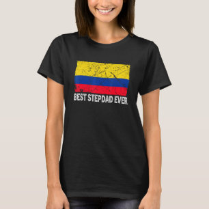 Retro Colombia Flag Best Stepdad Ever Father's Da T-Shirt