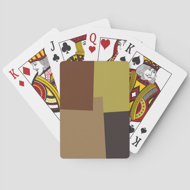 Retro Color Geometric Pattern #6 Playing Cards (Back)