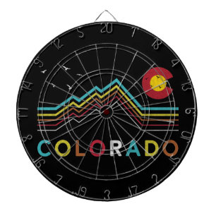 Retro Colorado Flag Rocky Mountain Souvenir Dartboard