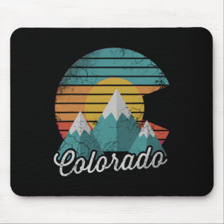 Retro Colorado Mountains Home Love Family Vacation Mouse Pad