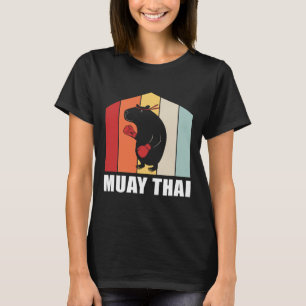 Retro Colorful Animal Pun Kickboxing Capyra Muay T T-Shirt