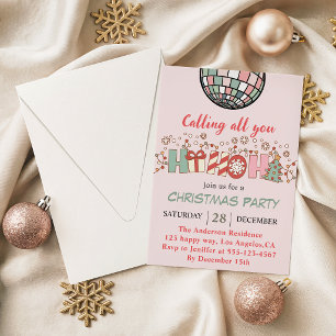 Retro Colorful Christmas Party Invitation