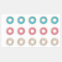 Retro Colorful Donuts Pattern Minimalist Fun Party