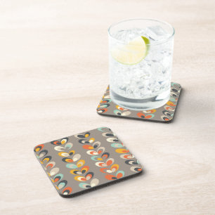 Retro Colorful Geometric Shapes – Modern Aesthetic Coaster