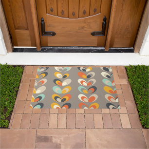 Retro Colorful Geometric Shapes – Modern Aesthetic Doormat