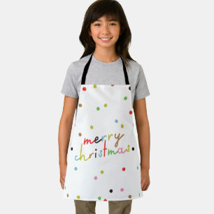 retro COLORFUL polka dot MERRY CHRISTMAS holiday Apron
