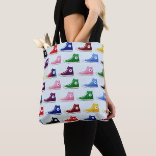 Retro Colorful Star Sneaker Footwear Pattern Tote Bag