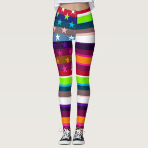 Retro Colour American Flag Leggings