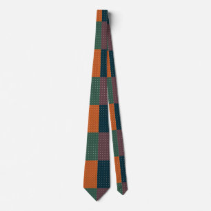 Retro Colour-Block Polka Dot Tie