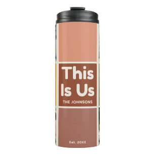 Retro Colour Block This Is Us Quote 4 Photo Collag Thermal Tumbler