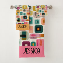 RETRO Colour Blocks Mid Century Geometric Name