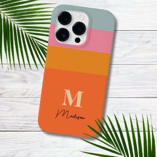 Retro Colour Blocks Monogram  Case-Mate iPhone 14 Pro Case