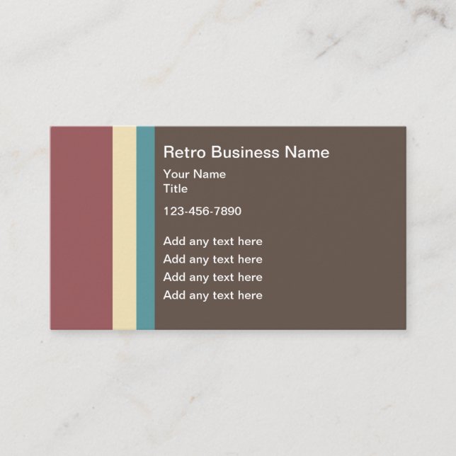 Retro Colour Business Cards Design Template (Front)