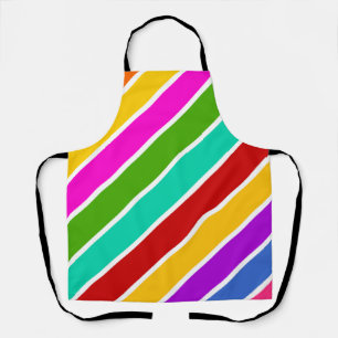 Retro colour candy stripes pattern  apron