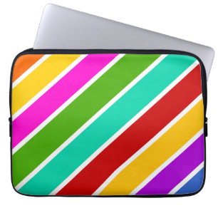 Retro colour candy stripes pattern  laptop sleeve