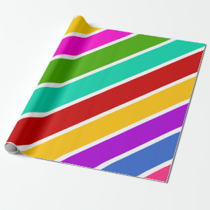 Retro colour candy stripes pattern  wrapping paper