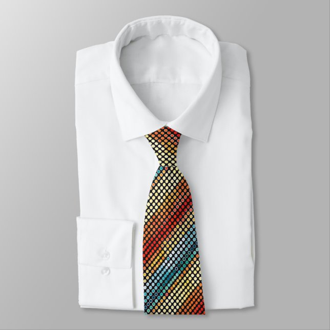 Retro Colour Dots Tie (Tied)