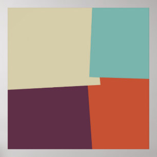 Retro Colour Geometric Pattern #7 Poster