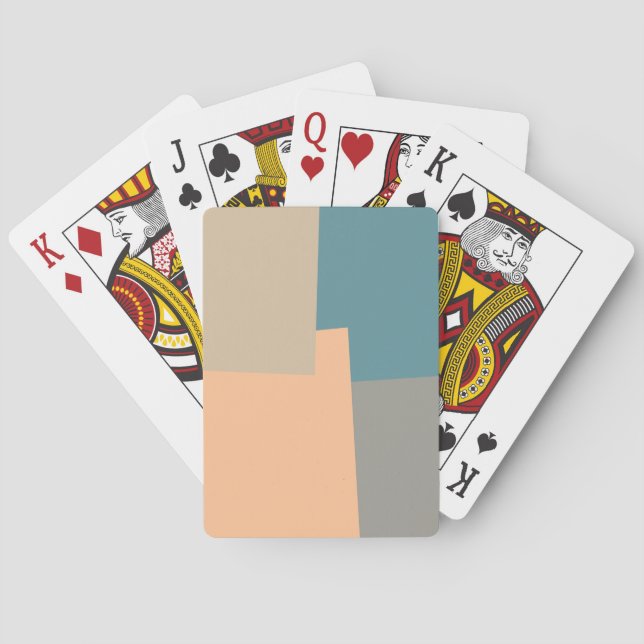 Retro Colour Geometric Pattern Playing Cards (Back)