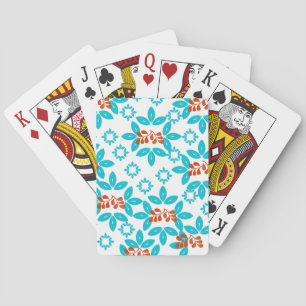 Retro Colour Leaf Pattern Playing Cards