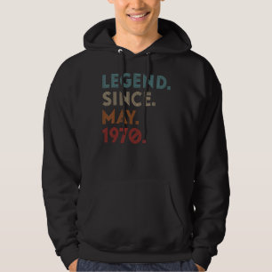 Retro Colour Legend Since May 1970 Vintage Birthda Hoodie