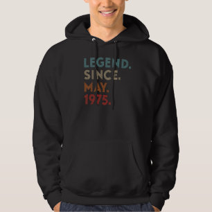 Retro Colour Legend Since May 1975 Vintage Birthda Hoodie