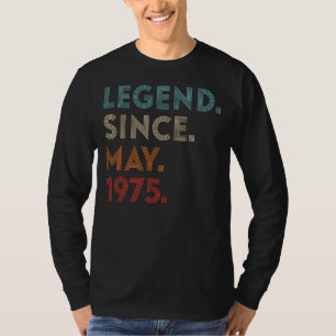 Retro Colour Legend Since May 1975 Vintage Birthda T-Shirt
