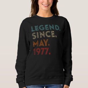 Retro Colour Legend Since May 1977 Vintage Birthda Sweatshirt