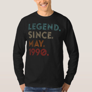 Retro Colour Legend Since May 1990 Vintage Birthda T-Shirt