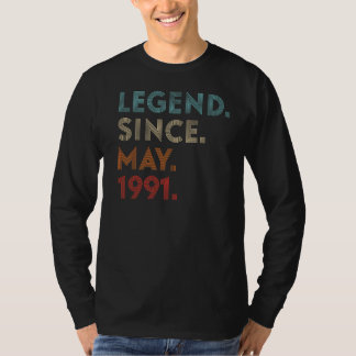 Retro Colour Legend Since May 1991 Vintage Birthda T-Shirt