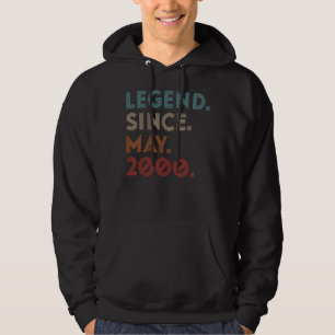 Retro Colour Legend Since May 2000 Vintage Birthda Hoodie