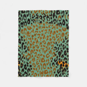 Retro Colour Leopard Print Skin #10 Fleece Blanket