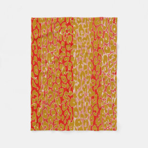 Retro Colour Leopard Print Skin #11 Fleece Blanket