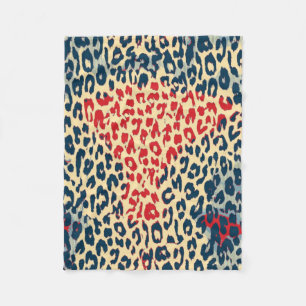 Retro Colour Leopard Print Skin #13 Fleece Blanket
