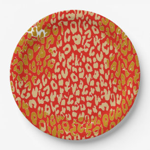 Retro Colour Leopard Print Skin #14 Paper Plate