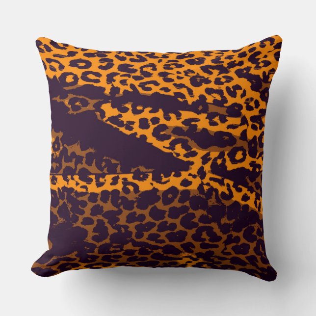 Retro Colour Leopard Print Skin #18 Cushion (Front)