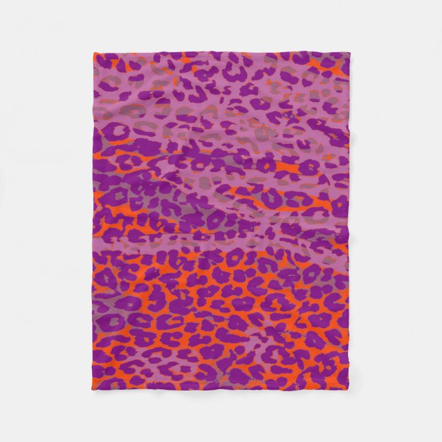 Retro Colour Leopard Print Skin #25 Fleece Blanket (Front)