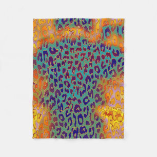 Retro Colour Leopard Print Skin #3 Fleece Blanket