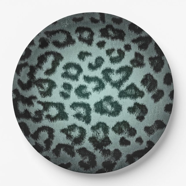 Retro Colour Leopard Print Skin #76 Paper Plate (Front)