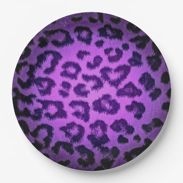 Retro Colour Leopard Print Skin #78 Paper Plate (Front)