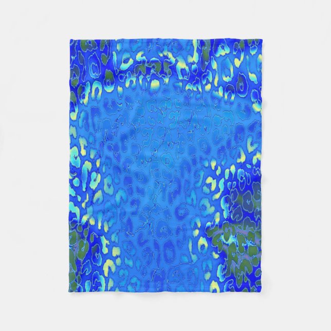 Retro Colour Leopard Print Skin #8 Fleece Blanket (Front)