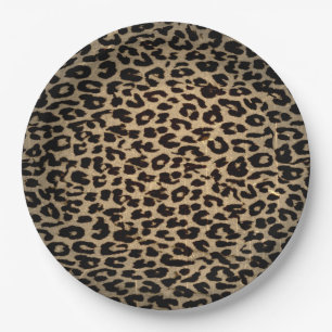 Retro Colour Leopard Print Skin #98 Paper Plate