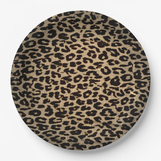 Retro Colour Leopard Print Skin #98 Paper Plate (Front)