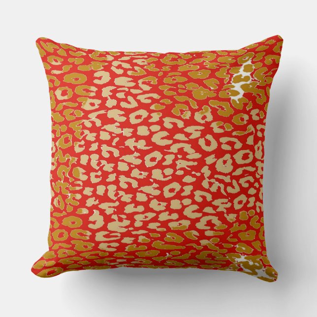 Retro Colour Leopard Print Skin Cushion (Front)